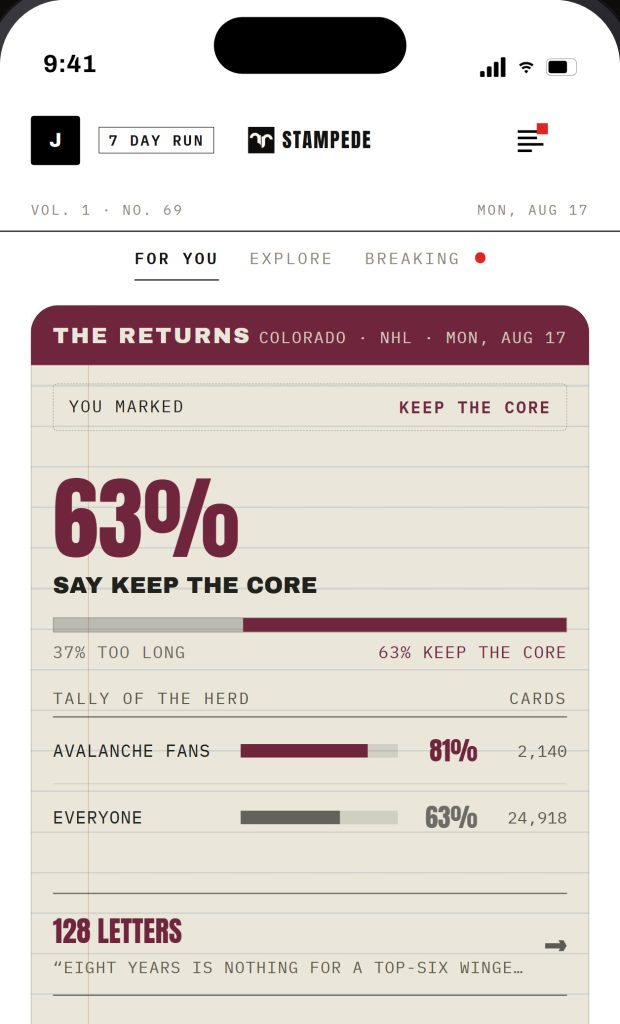 The Returns — Your take against the room, the moment it lands.